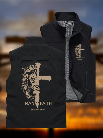 Man of Faith Jesus God Christian Outdoor Quick-dry Vest