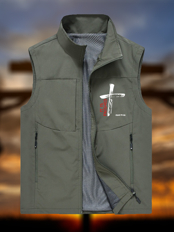 It Is Finished Jesus God Christian Outdoor Quick-dry Vest