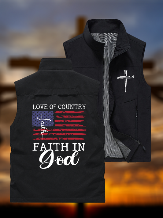 Faith In God Jesus God Christian Outdoor Quick-dry Vest