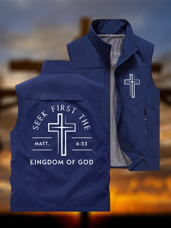 Seek First The Kingdom Of God Jesus God Christian Outdoor Quick-dry Vest