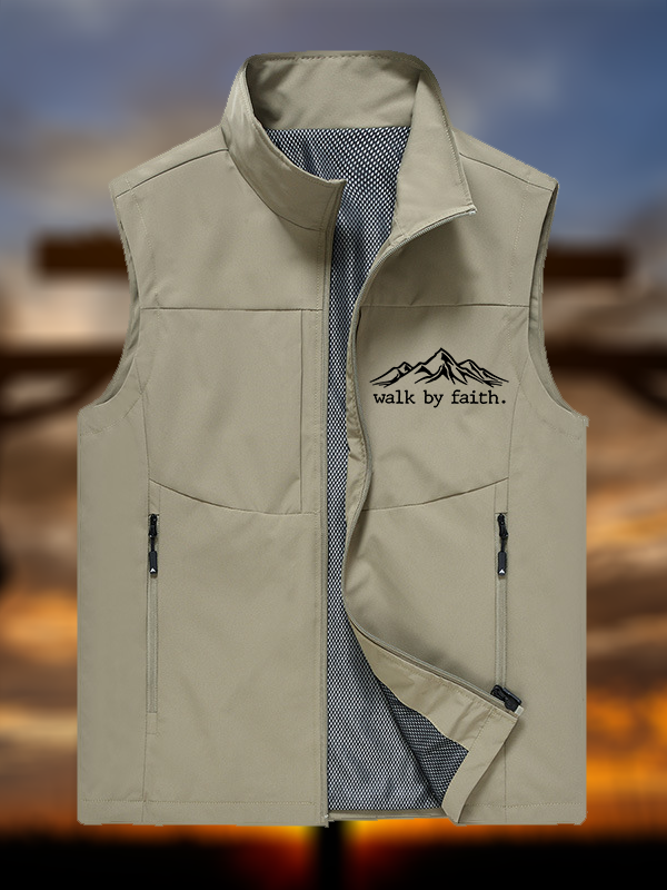Walk by Faith 2 Corinthians 5:7 Jesus God Christian Outdoor Quick-dry Vest