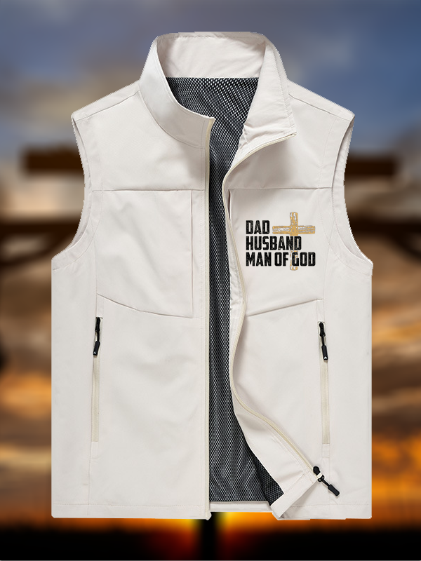 Dad, Husband, Man Of God  Jesus God Christian Outdoor Quick-dry Vest