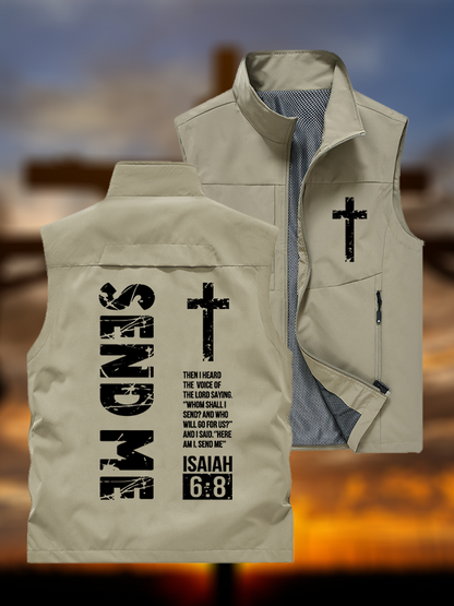 Send Me Isaiah 6:8 Jesus God Christian Outdoor Quick-dry Vest