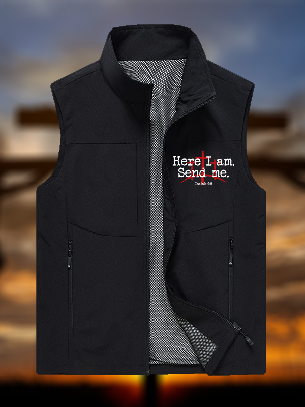 Here I Am Send Me - Bible Verse Isaiah 6:8 Jesus God Christian Outdoor Quick-dry Vest
