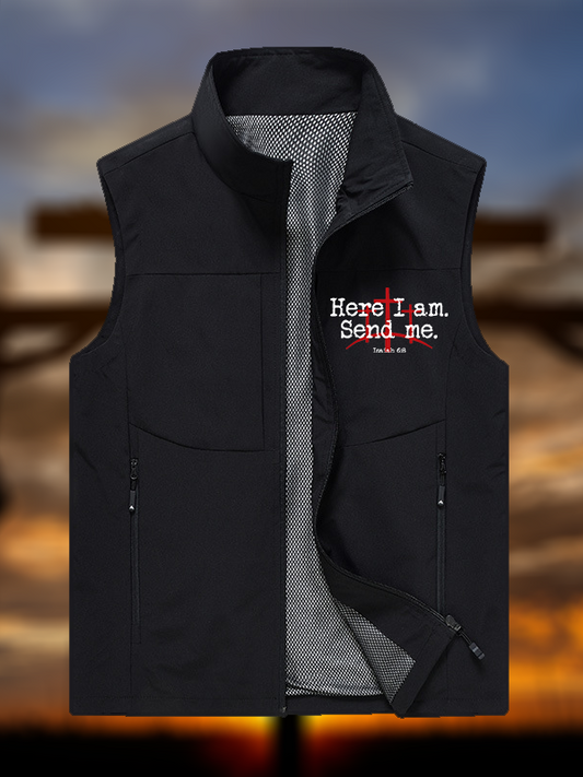 Here I Am Send Me - Bible Verse Isaiah 6:8 Jesus God Christian Outdoor Quick-dry Vest
