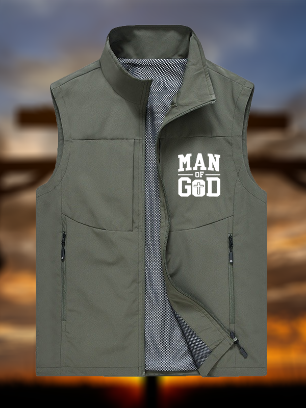 Man Of God Jesus God Christian Outdoor Quick-dry Vest