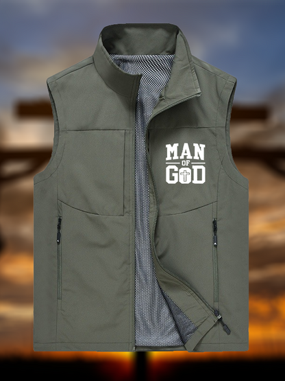 Man Of God Jesus God Christian Outdoor Quick-dry Vest