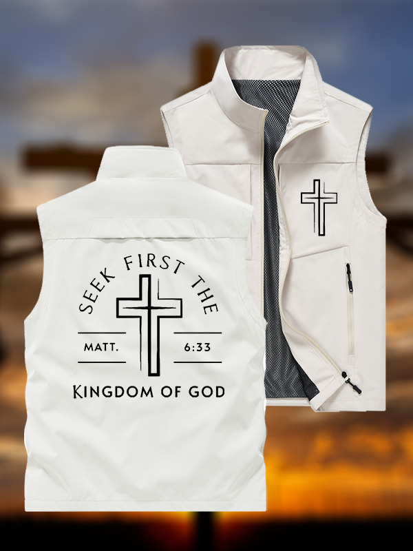 Seek First The Kingdom Of God Jesus God Christian Outdoor Quick-dry Vest