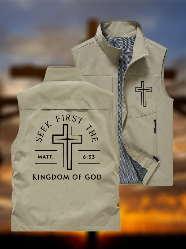 Seek First The Kingdom Of God Jesus God Christian Outdoor Quick-dry Vest