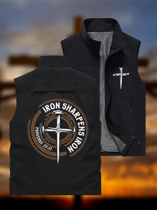 Iron Sharpens Iron - Proverbs 27:17  Jesus God Christian Outdoor Quick-dry Vest