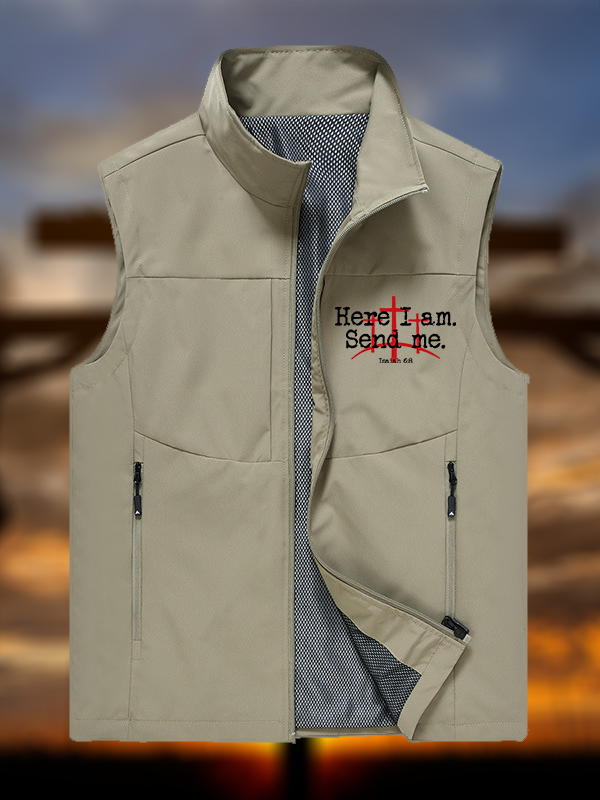 Here Am I Send Me Jesus God Christian Outdoor Quick-dry Vest
