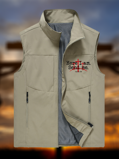 Here I Am Send Me - Bible Verse Isaiah 6:8 Jesus God Christian Outdoor Quick-dry Vest