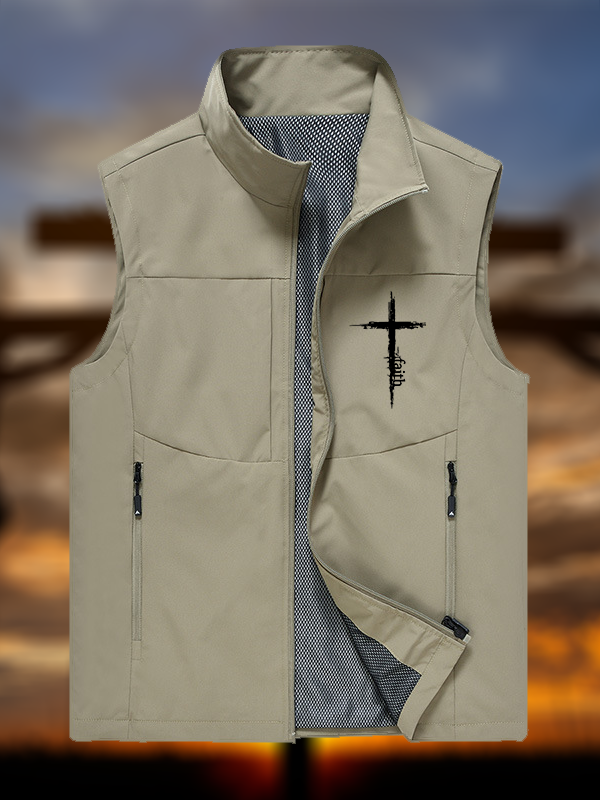 Faith Cross Jesus God Christian Outdoor Quick-dry Vest