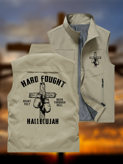 Hard Fought Hallelujah Jesus God Christian Outdoor Quick-dry Vest
