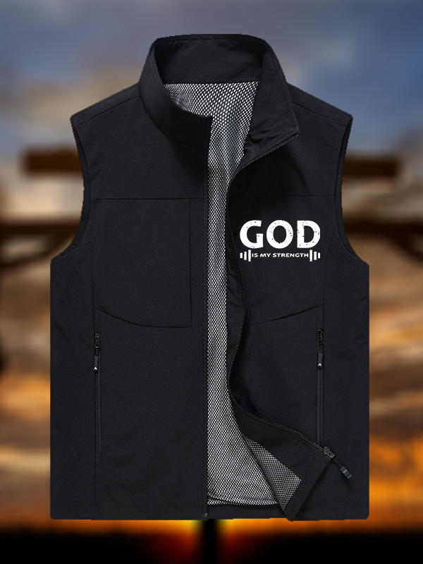 God Is My Strength Jesus God Christian Outdoor Quick-dry Vest