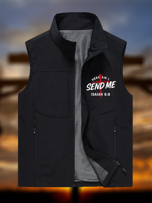 Here Am I Send Me Jesus God Christian Outdoor Quick-dry Vest