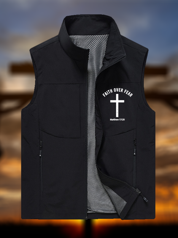 Faith Over Fear Jesus God Christian Outdoor Quick-dry Vest