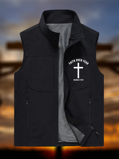 Faith Over Fear Jesus God Christian Outdoor Quick-dry Vest