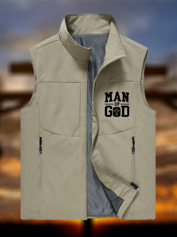 Man Of God Jesus God Christian Outdoor Quick-dry Vest