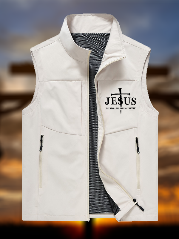 Jesus The Way The Truth The Life Jesus God Christian Outdoor Quick-dry Vest