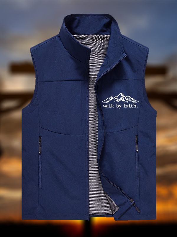 Walk by Faith 2 Corinthians 5:7 Jesus God Christian Outdoor Quick-dry Vest
