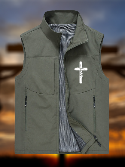 Faith Cross Jesus God Christian Outdoor Quick-dry Vest