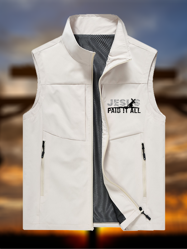 Jesus Paid It All Jesus God Christian Outdoor Quick-dry Vest