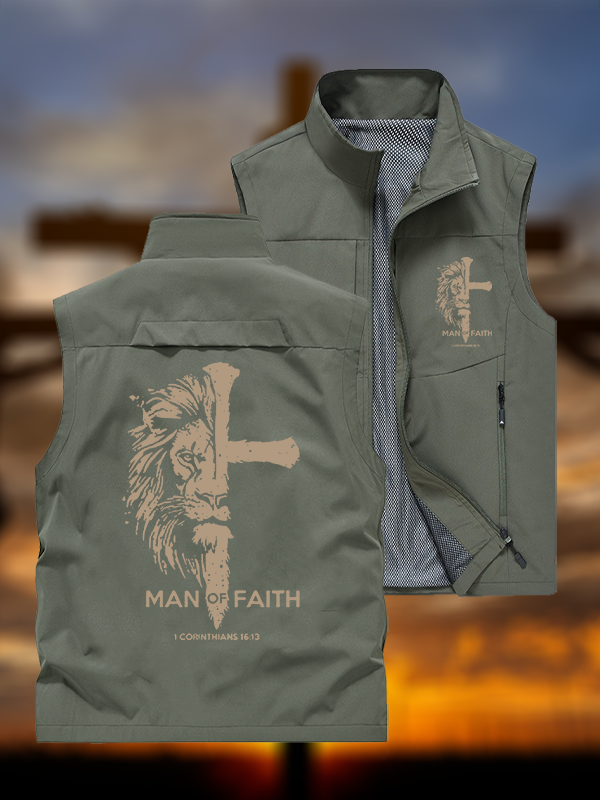 Man of Faith Jesus God Christian Outdoor Quick-dry Vest