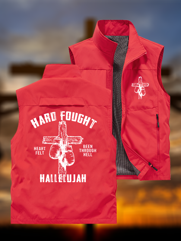 Hard Fought Hallelujah Jesus God Christian Outdoor Quick-dry Vest
