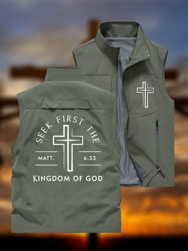 Seek First The Kingdom Of God Jesus God Christian Outdoor Quick-dry Vest