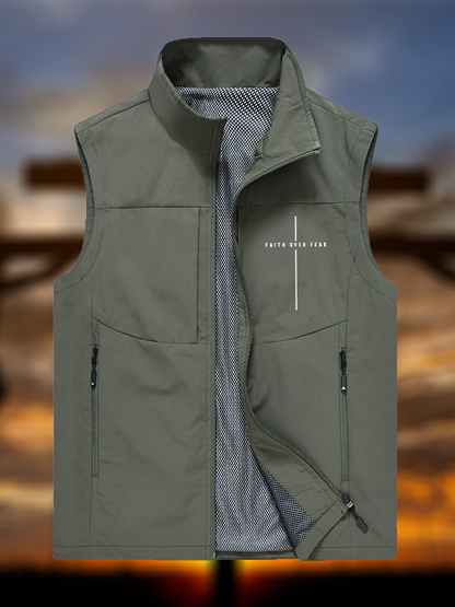 Faith Over Fear  Jesus God Christian Outdoor Quick-dry Vest
