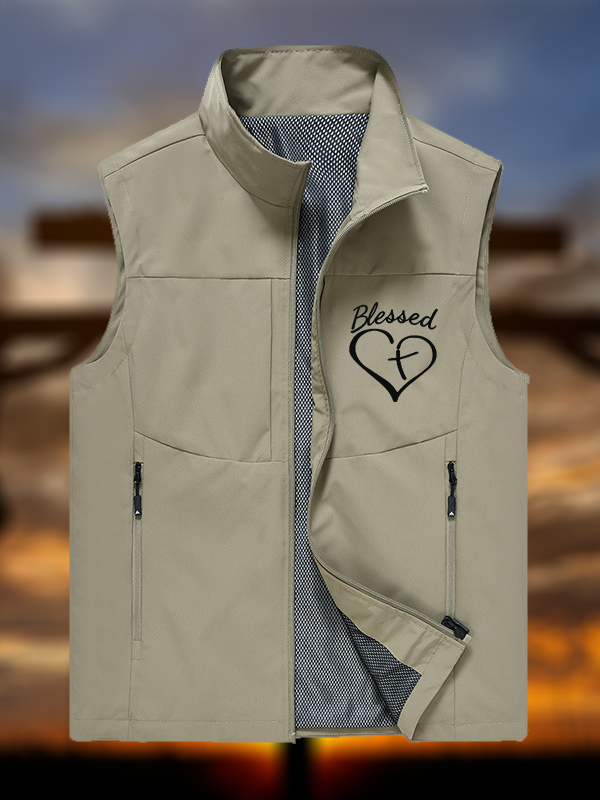 Blessed Jesus God Christian Outdoor Quick-dry Vest