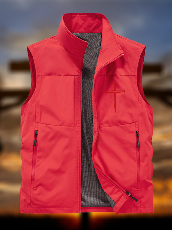 Red Cross Jesus God Christian Outdoor Quick-dry Vest