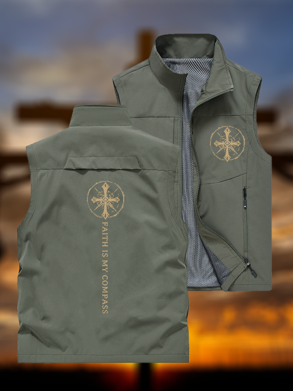 Faith Is My Compass Jesus God Christian Outdoor Quick-dry Vest