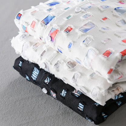 Men’s Casual Geometric Print Button-Up Shirt