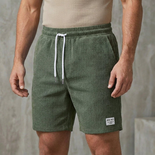 Relaxed Drawstring Shorts with Textured Finish and Tailored Comfort