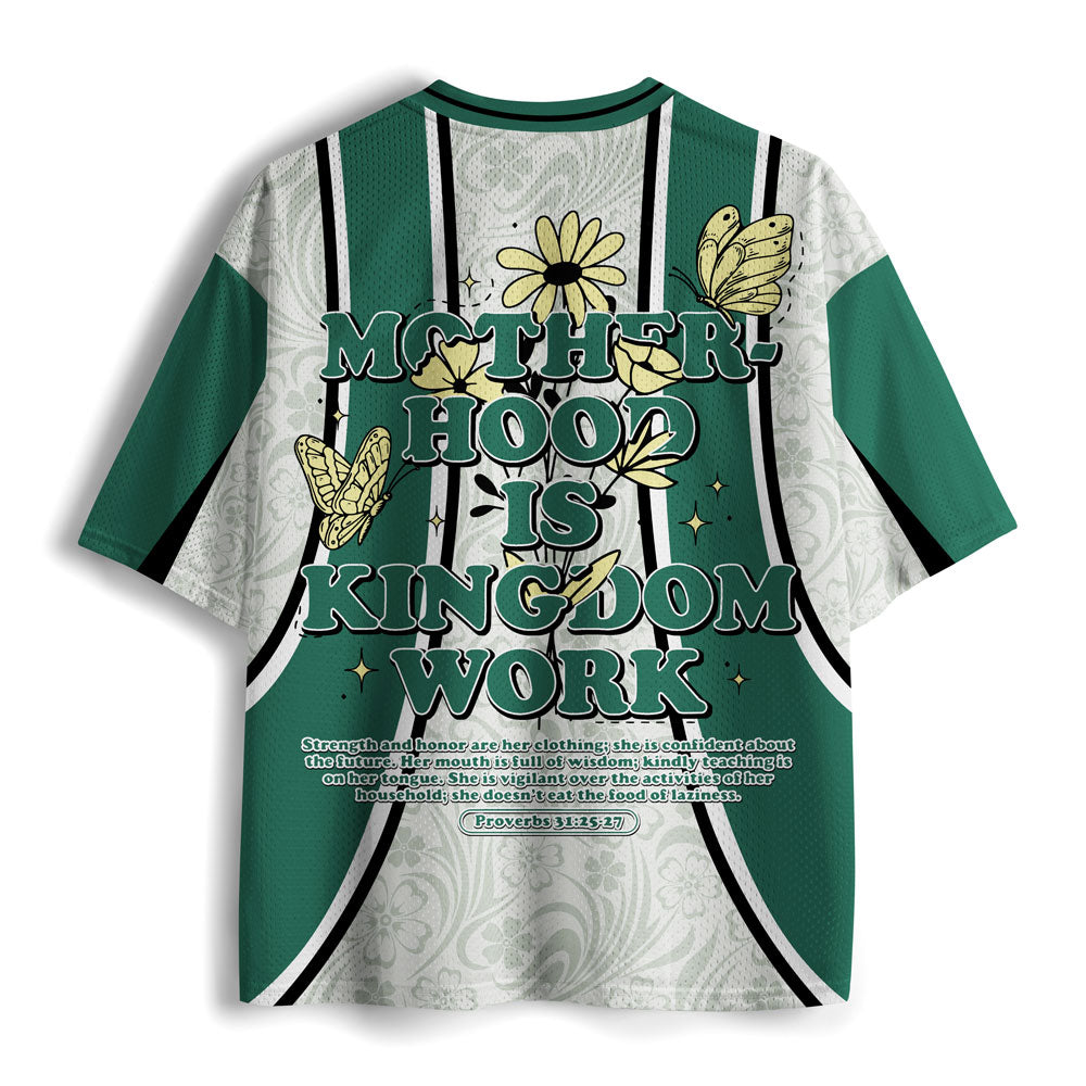 Motherhood Is Kingdom Work Christian Mesh Jersey