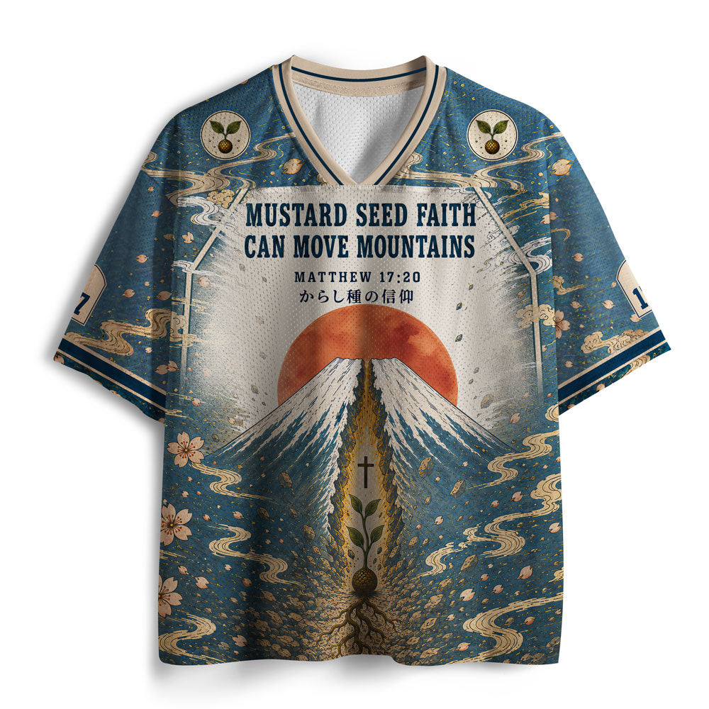 Mustard Seed Faith Can Move Mountains Christian Mesh Jersey