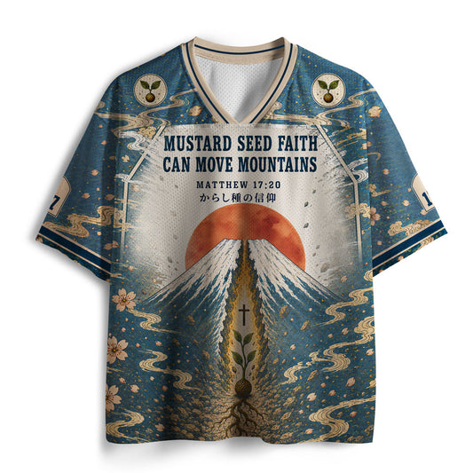 Mustard Seed Faith Can Move Mountains Christian Mesh Jersey
