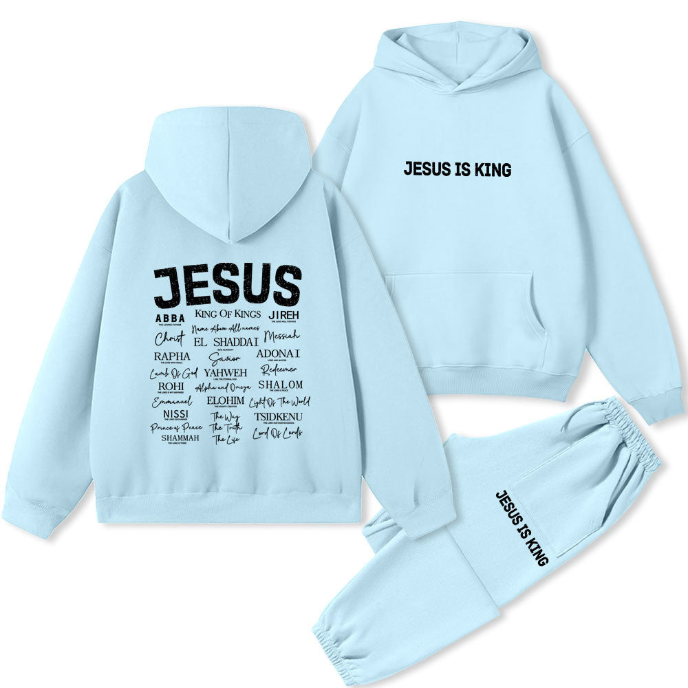 Names Of Jesus Christian Premium Fleece Hoodie Set