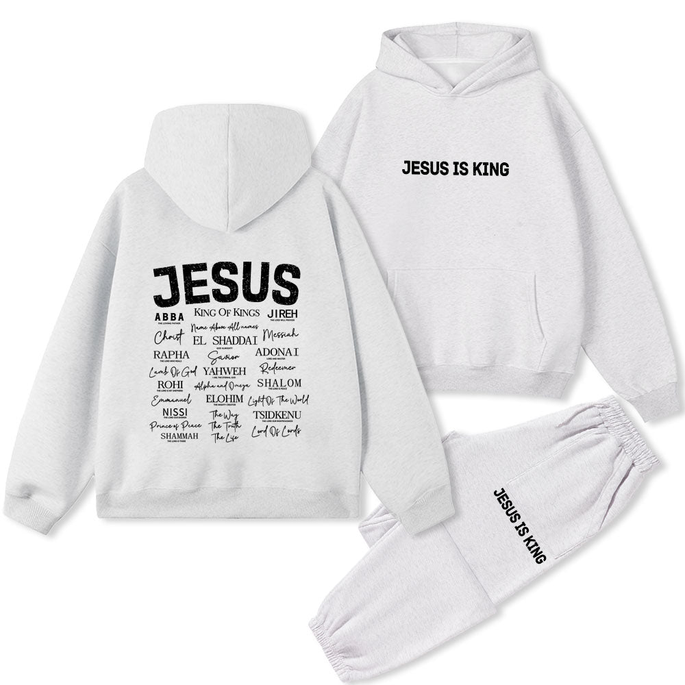 Names Of Jesus Christian Premium Fleece Hoodie Set
