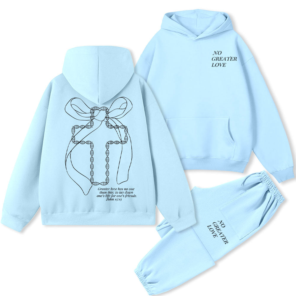 No Greater Love Christian Premium Fleece Hoodie Set