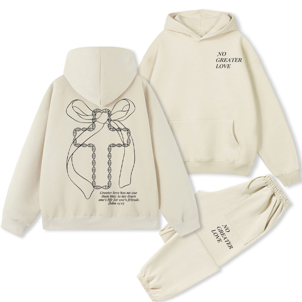 No Greater Love Christian Premium Fleece Hoodie Set