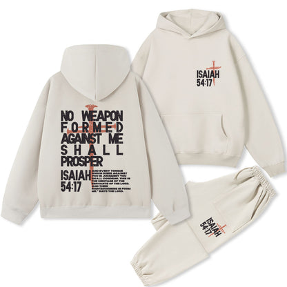 No Weapon Christian Premium Fleece Hoodie Set