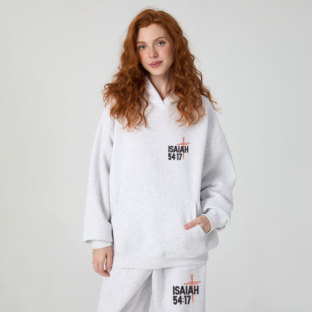 No Weapon Christian Premium Fleece Hoodie Set