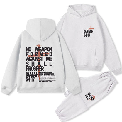 No Weapon Christian Premium Fleece Hoodie Set