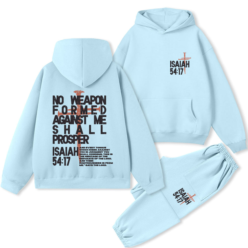 No Weapon Christian Premium Fleece Hoodie Set