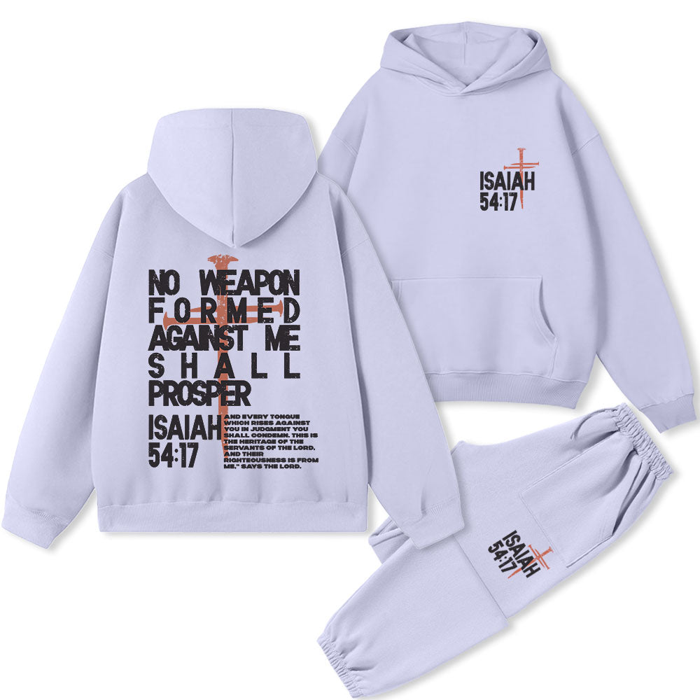 No Weapon Christian Premium Fleece Hoodie Set