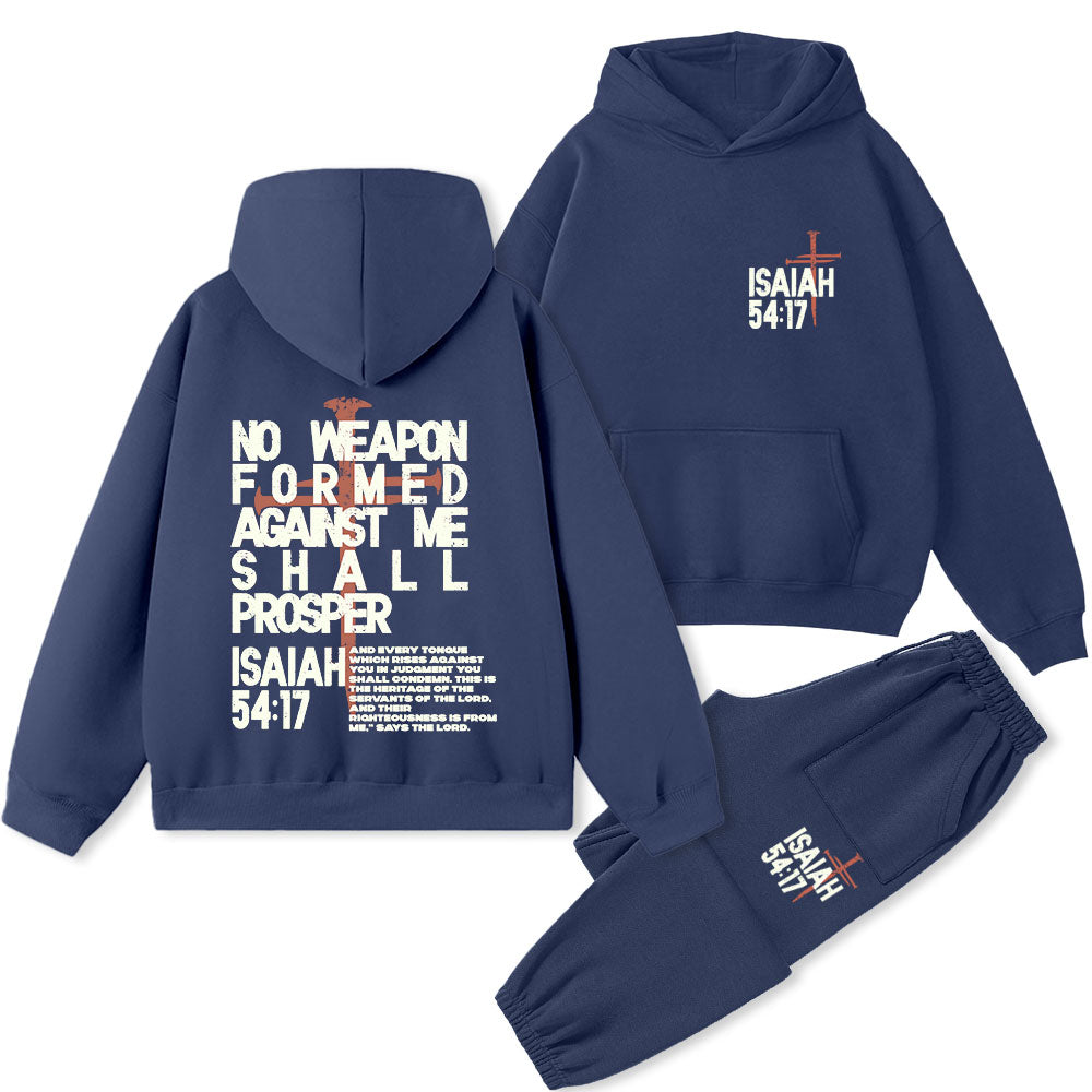 No Weapon Christian Premium Fleece Hoodie Set