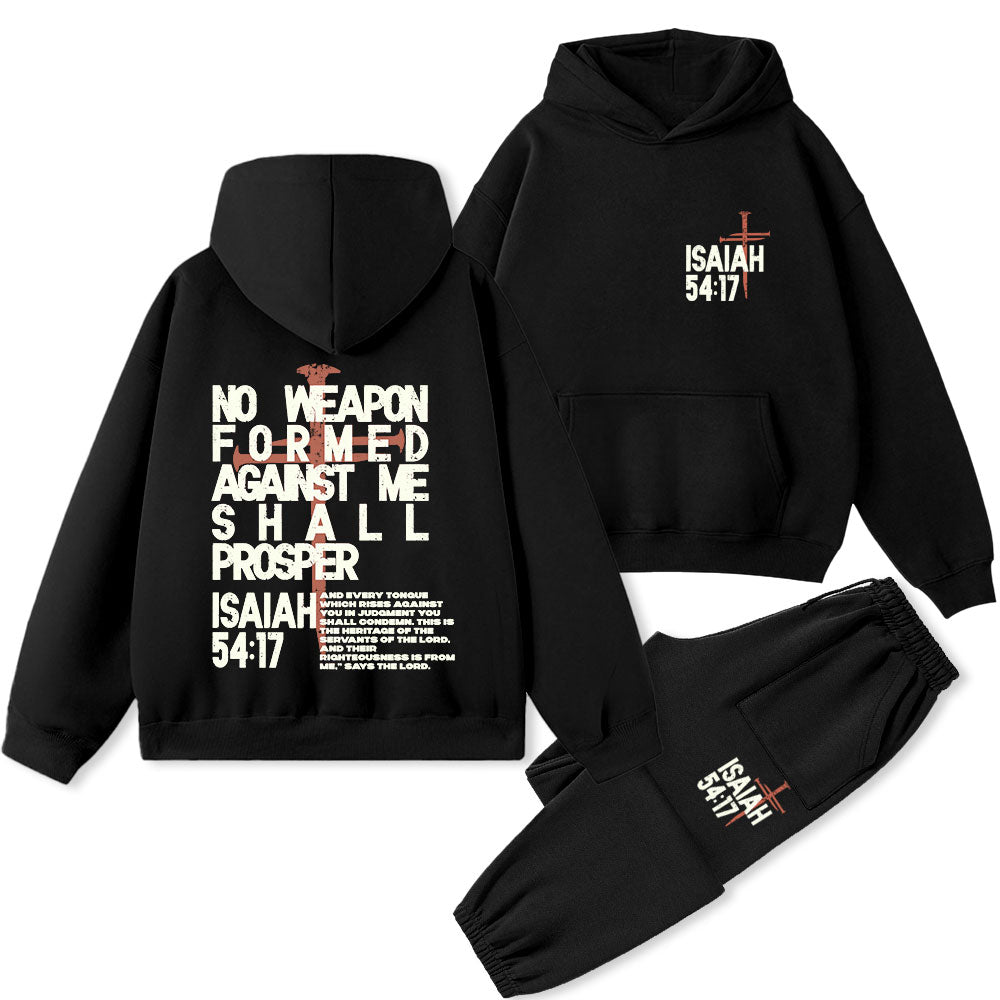 No Weapon Christian Premium Fleece Hoodie Set